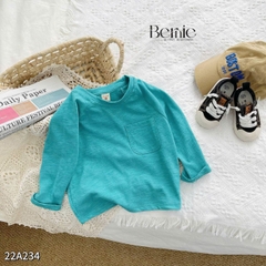 Áo phông trơn dài tay unisex cho bé trai gái BERNIE cotton xược mềm mại nhiều màu 8 đến 25kg 22A234