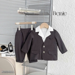 Set bộ vest cho bé trai áo vest quần âu dài kèm áo sơ mi trắng lịch lãm 1 đến 7 tuổi BERNIE H0924B11