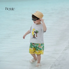 Set bộ thun tay ngắn set đi biển họa tiết Snoopy cho bé trai áo thun cotton quần đũi mềm mại size 1 đến 7 tuổi BERNIE 0124B43