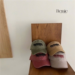 Mũ lưỡi trai jean thêu chữ nổi unisex cho bé trai bé gái phong cách Hàn quốc BERNIE 48-52cm cho bé 2 đến 6 tuổi