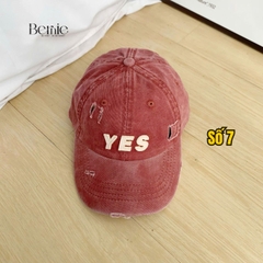 Mũ lưỡi trai unisex cho bé trai bé gái chất jean loang đính chữ Yes phong cách Hàn quốc 49-53cm bé 2 đến 6 tuổi BERNIE 