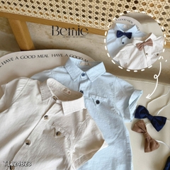 Set sơ mi bé trai công tử kèm nơ cho bé thôi nôi sinh nhật sự kiện size 9 tới 28kg BERNIE T1124B23
