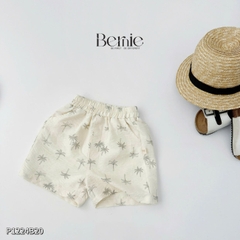 Set sơ mi đũi đi biển unisex cho bé trai bé gái họa tiết cây dừa size 9 tới 25kg BERNIE P1224B20
