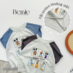 Set bộ thun tay ngắn set raplang họa tiết hoạt hình cho bé trai chất thun cotton mềm size 1 đến 7 tuổi BERNIE H0924B42
