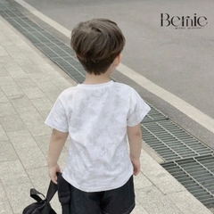 Áo thun cotton cộc tay loang màu phong cách hàn quốc kèm dây xích cho bé trai từ 1 đến 6 tuổi BERNIE