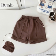 Set bộ polo tay ngắn màu nâu họa tiết in túi và chữ kèm quần short bé trai 1 đến 7t BERNIE H0225B25