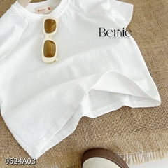 Set áo thun trắng quần đi biển cho bé gái bé trai đi biển họa tiết nổi bật bộ quần áo đi chơi sành điệu 1 đến 7 tuổi BERNIE