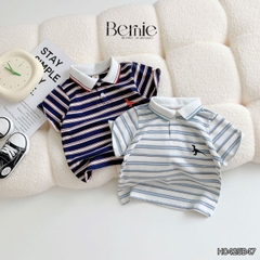Set bộ polo thêu khủng long bé trai áo thun polo họa tiết thêu khủng long và quần short jean mềm 1 đến 7 tuổi BERNIE H0425B47