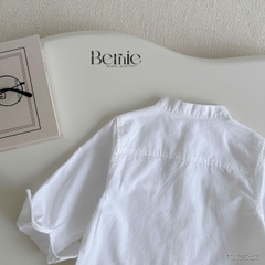Áo sơ mi trắng dài tay cổ trụ, cổ tàu cho bé trai size 1 tuổi tới 7 tuổi Bernie T0625A26