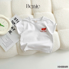 Áo thun tay ngắn unisex cho bé trai bé gái họa tiết in chữ Độc lập - Tự do size 9 tới 25kg BERNIE H0425A57