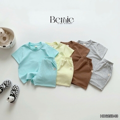 Set bộ quần áo cotton trơn basic cho bé trai bé gái mặc nhà đi học 8 tới 25kg BERNIE H0625B43