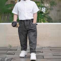 Quần dài quần jean mài đen cho bé trai phong cách sành điệu size 11kg tới 28kg BERNIE H0525Q21