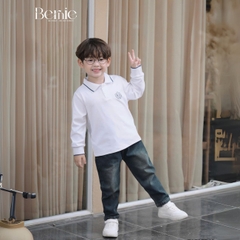 Set bộ polo tay dài chất polo cá sấu họa tiết huy hiệu cho bé trai size 1 đến 7 tuổi BERNIE 0724B34