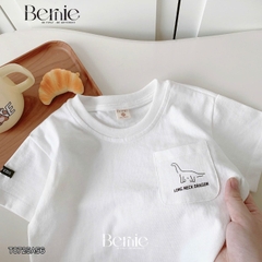 Áo thun cho bé trai tay ngắn phối túi ngực họa tiết khủng long size 9 tới 28kg BERNIE T0725A56