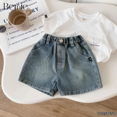 Set bộ tay ngắn bé trai áo thun khủng long kèm quần short jean từ 9 đến 28kg BERNIE BT0725A56