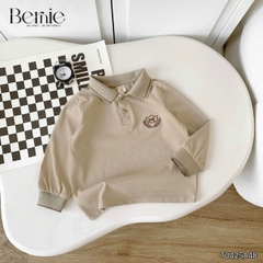 Áo thun áo polo tay dài thêu phù hiệu sắc nét cho bé trai 1 đến 7 tuổi BERNIE T0425A48