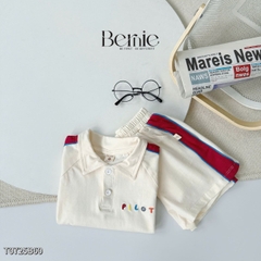Set bộ polo cho bé trai áo thun tay ngắn họa tiết câụ bé kèm quần short size 1 đến 7 tuổi BERNIE T0725B60 