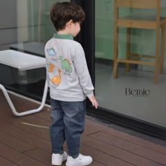 Áo thun áo polo tay dài họa tiết hình in Khủng long cho bé trai 1 đến 7 tuổi BERNIE H0425A51