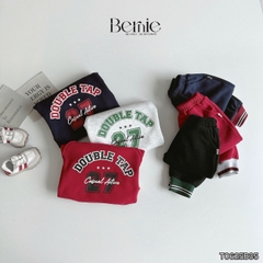 Set bộ dài thể thao unisex họa tiết hình in Double kèm quần dài cho bé trai bé gái size 9 tới 28kg BERNIE T0625B35