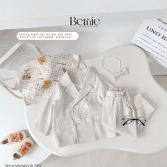 Set bộ vest dài tay 3 chi tiết Vest quần nơ cho bé trai phong cách hàn quốc đi tiệc đi chơi 1 đến 7 tuổi BERNIE T1123B015