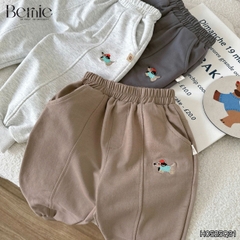  Quần dài quần nỉ da cá họa tiết thêu cún cho bé trai bé gái size 9 tới 25kg BERNIE H0525Q31