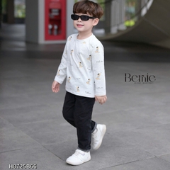 Set bộ thun cho bé trai tay dài áo thun họa tiết in cún hoạt hình quần dài da cá size 9 tới 28kg BERNIE H0725B66