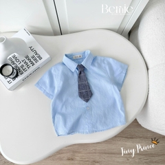  Set bộ vest gile công tử 4CT cho bé trai áo sơ mi tay ngắn phối gile kẻ kèm quần và cà vạt 1 đến 6 tuổi BERNIE T0825B06