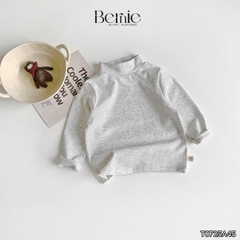 Áo giữ nhiệt cổ cao 3 phân dài tay basic màu trơn cho bé trai bé gái chất thun cotton 9 đến 28kg BERNIE T0725A45