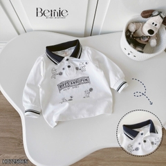 Set bộ polo bé trai dài tay áo polo cổ dệt họa tiết hình in kèm quần dài size 9 tới 25kg BERNIE H0725B65
