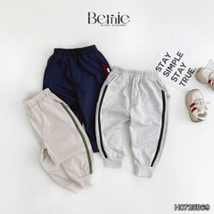Set bộ bé trai áo thun cotton tay dài raplang phối màu họa tiết tennis thể thao kèm quần dài size 9 tới 28kg BERNIE H0725B69