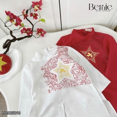 Áo dài cách tân áo dài Tết bé trai Tinh hoa Việt kèm quần kaki dài size 9 đến 25kg BERNIE H0925B13