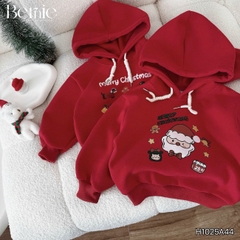 Áo noel áo hoodie tay dài màu đỏ giáng sinh cho bé trai bé gái Mery Christmas size 1 đến 7 tuổi BERNIE H1025A44