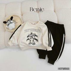 Set bộ thể thao dài tay chất cotton da cá họa tiết hoạt hình kèm quần dài size 9 tới 25kg BERNIE H0725B22 