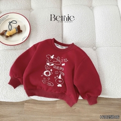 Set bộ nỉ dài tay màu đỏ họa tiết Happy Pup kèm quần dài kẻ ngang cho bé trai size 10 tới 27kg BERNIE H1025B46
