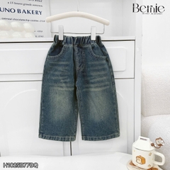 Quần jean quần denim dài ống suông STREET wash mài nhẹ cho bé trai bé gái size 9 tới 25kg BERNIE H1025B77Đ