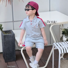 Set bộ polo cho bé trai áo thun tay ngắn họa tiết câụ bé kèm quần short size 1 đến 7 tuổi BERNIE T0425B64
