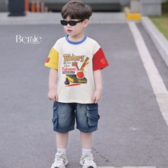Quần short quần jean túi hộp Teacher cho bé trai đi chơi đi học size 9kg tới 28kg BERNIE KIDS H1025B61ĐQ 