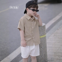 Áo sơ mi tay ngắn Basic nhiều màu unisex cho bé trai bé gái size 9kg tới 25kg BERNIE H1125A49Đ