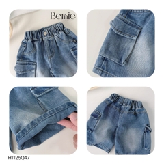 Quần short quần jean túi hộp cho bé trai đi chơi đi học size 11kg tới 28kg BERNIE KIDS H1125Q47