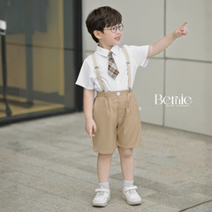 Set vest gile HOÀNG TỬ cúc trắng 5CT cho bé trai thôi nôi sinh nhật đi tiệc 1 đến 7 tuổi BERNIE H0625B11