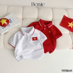 Áo thun polo Lá cờ đỏ sao vàng em bé Việt Nam tay ngắn unisex bé trai bé gái 9-28kg BERNIE H0725A41