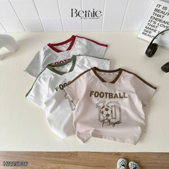 Set bộ thể thao Football cho bé trai áo tay ngắn họa tiết in chữ và số 10 kèm quần short size 9 tới 28kg BERNIE H1125B36