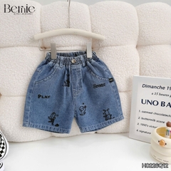 Quần short quần jean cho bé trai họa tiết thêu ngộ nghĩnh đi chơi đi học size 11kg tới 28kg BERNIE KIDS H0226Q12