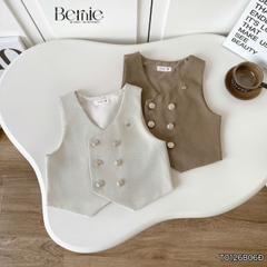 Set bộ vest gile Hoàng gia cho bé trai áo sơ mi tay ngắn phối gile kèm quần và cà vạt 1 đến 7 tuổi BERNIE T0126B06Đ 