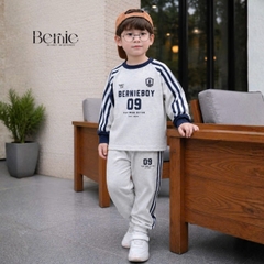Set bộ dài tay áo thun raplang phối màu họa tiết Bernieboys kèm quần dài cho bé trai size 9 tới 26kg BERNIE V0426B35