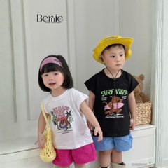 Set bộ unisex cho bé trai bé gái áo thun tanktop Style kèm quần short đi chơi đi biển size 1 tới 7 tuổi BERNIE H0326B36