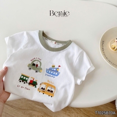 Áo thun áo phông tay ngắn chất thun cotton họa tiết Travel vui tươi cho bé trai size 9 tới 28kg BERNIE T1025B70