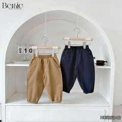 Set sơ mi Little Gentleman áo tay dài quần kaki kèm nơ cổ cho bé trai 9 tới 25kg BERNIE H0526B46