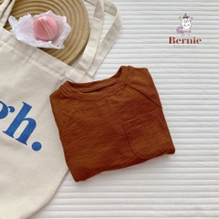 Áo phông trơn dài tay unisex cho bé trai gái BERNIE cotton xược mềm mại nhiều màu 8 đến 25kg 22A234