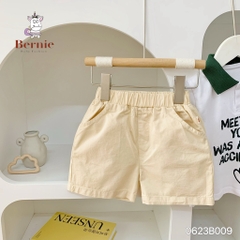 Set đồ bộ thun ngắn tay bé trai polo hàn quốc gồm áo phông màu trắng Meeting you quần thô mềm 1 đến 7 tuổi BERNIE
